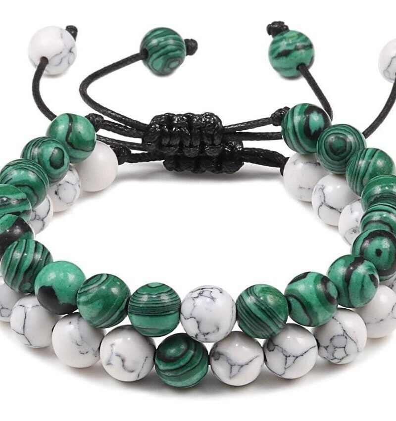 Pulseras Para Pareja Howlita Malaquita