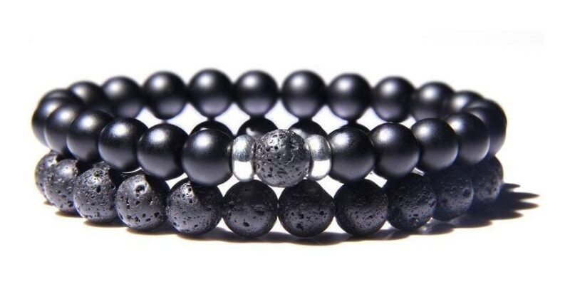 Pulseras Para Pareja Onix Mate Volcanica