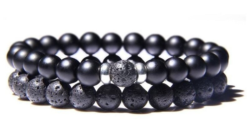 Pulseras Para Pareja Onix Mate Volcanica