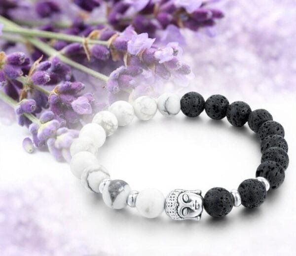 Pulsera Buda Ying Yang Howlita Lava - Image 3