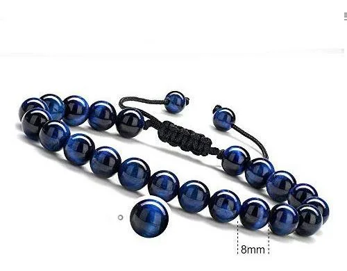 Pulsera Piedra Natural Ojo De Tigre Azul - Image 2