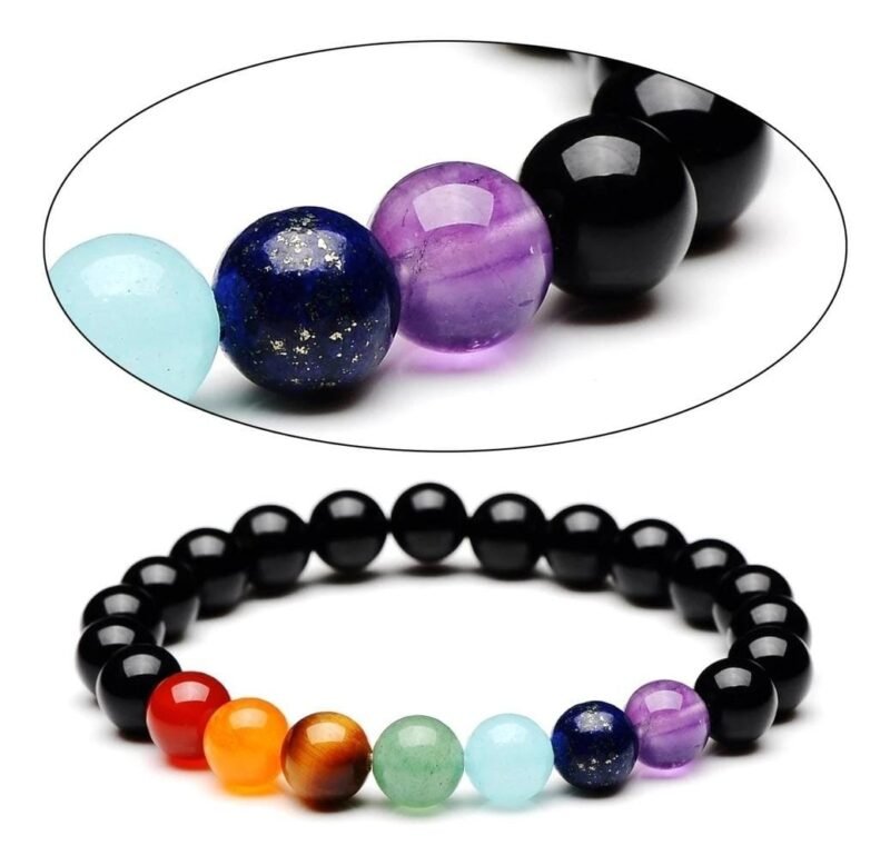 Set Pulseras Pareja Turmalina Negra 7 Chakras - Image 5