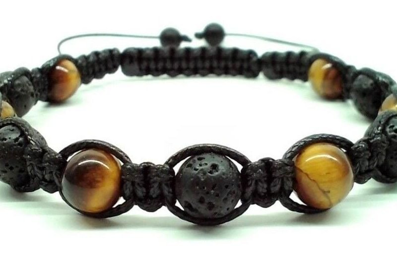 Pulsera Ojo De Tigre Y Lava Volcanica