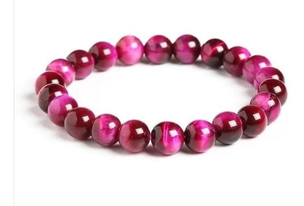 Pulsera Ojo De Tigre fucsia