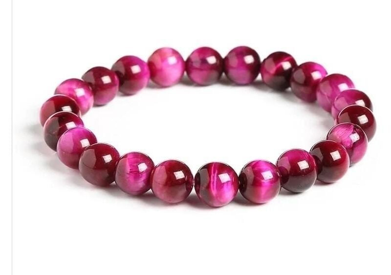 Pulsera Ojo De Tigre fucsia