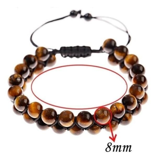 Pulsera Ojo De Tigre Macrame Doble