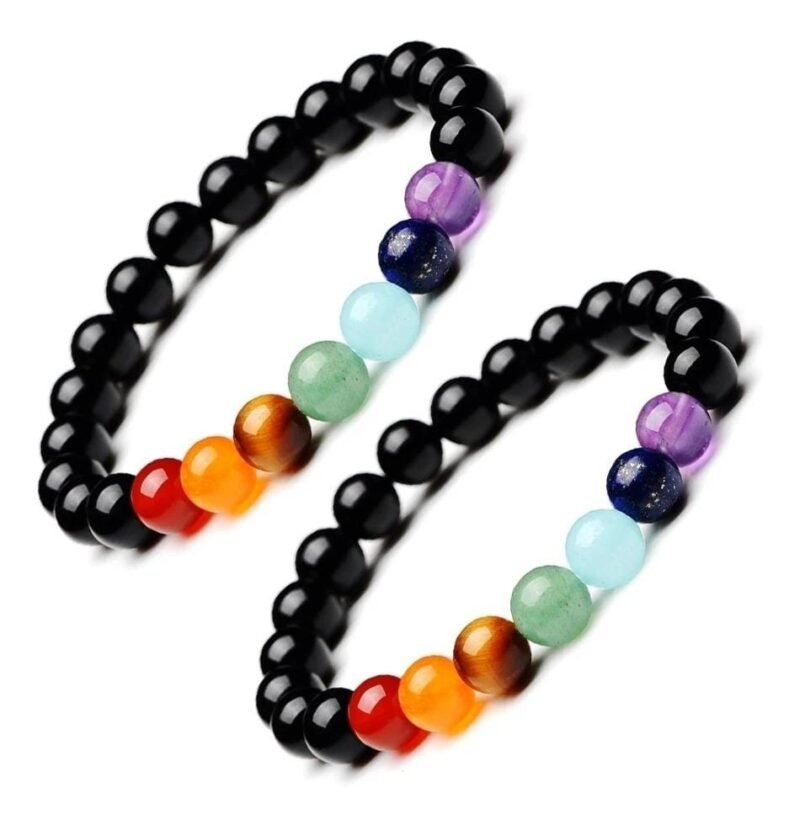 Set Pulseras Pareja Turmalina Negra 7 Chakras - Image 3