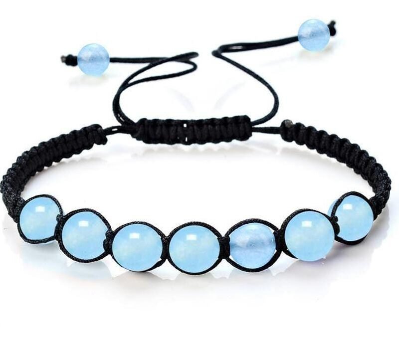 Pulsera Ágata Aguamarina Macramé