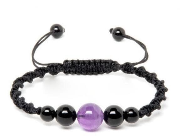 Pulsera Turmalina Negra Y Amatista