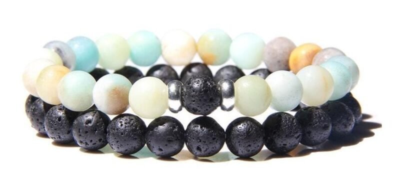 Pulseras Para Pareja Amazonita y Volcánica