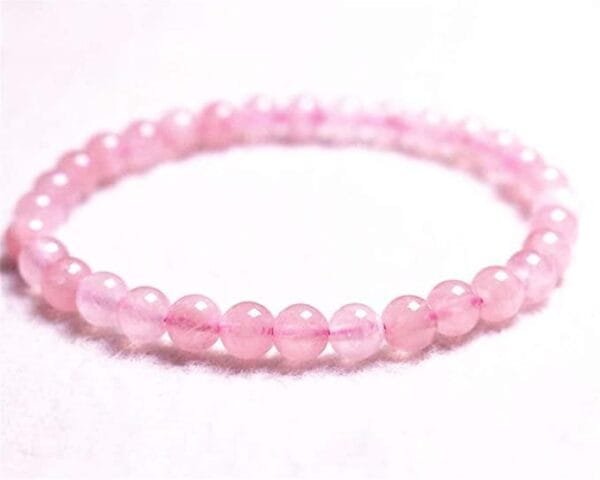 Pulsera Cuarzo Rosa Elástica 6mm