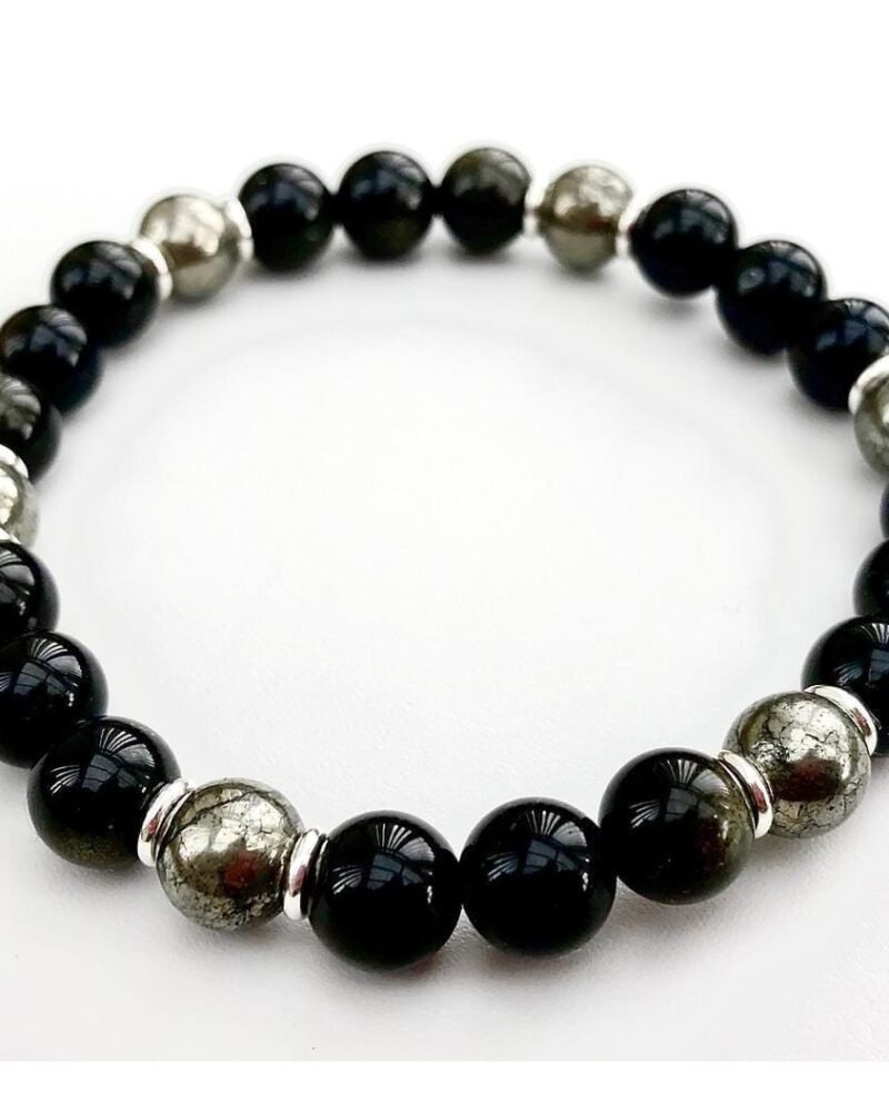 Pulsera Obsidiana Y Pirita