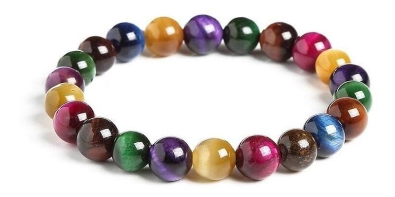 Pulseras Para Parejas Ojo De Tigre Multicolor - Image 3