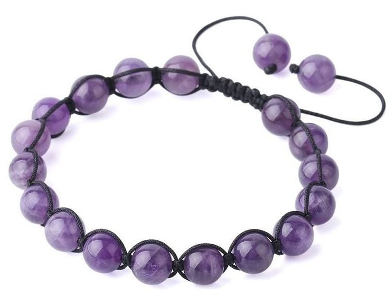 Pulsera Amatista 8mm Macrame