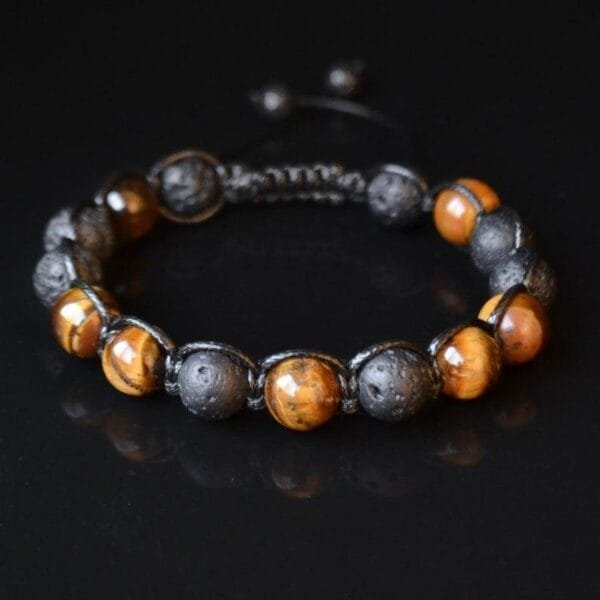 Pulsera Ojo De Tigre y Lava Volcanica - Image 2