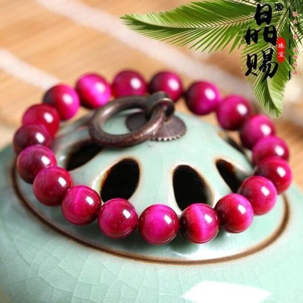 Pulsera Ojo De Tigre fucsia - Image 2