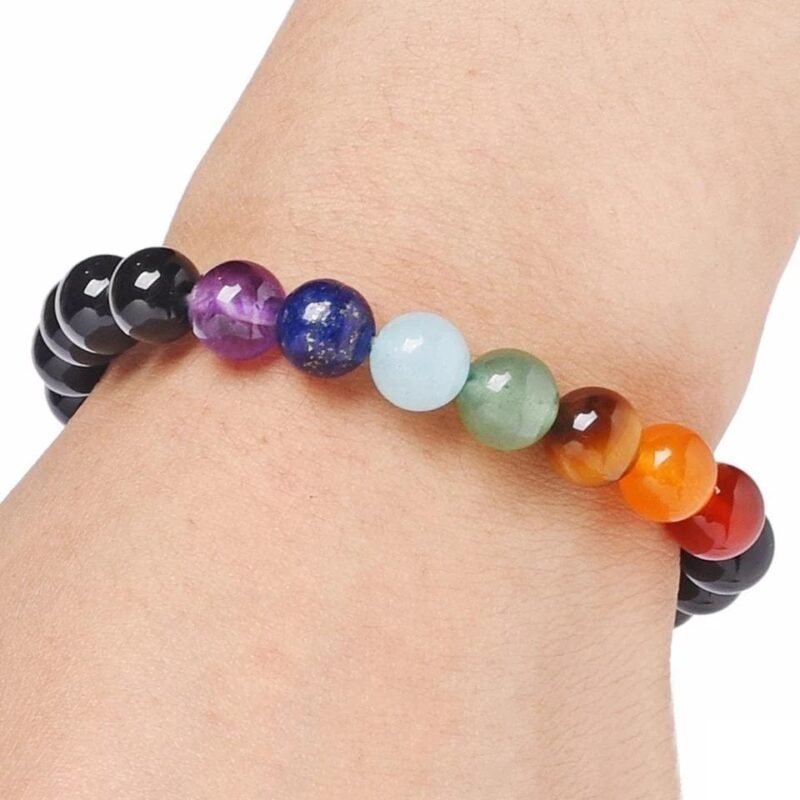 Set Pulseras Pareja Turmalina Negra 7 Chakras - Image 2