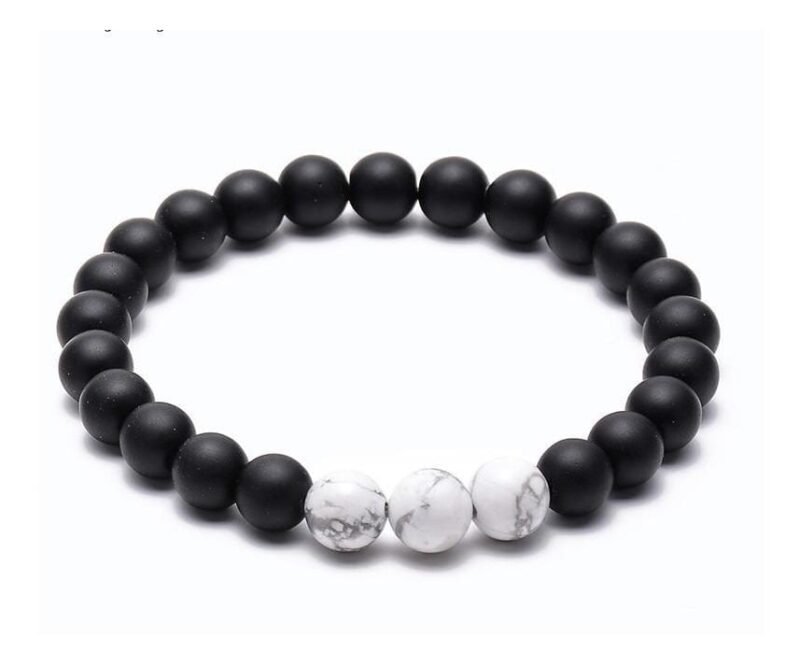 Pulsera Howlita Y Onix Mate