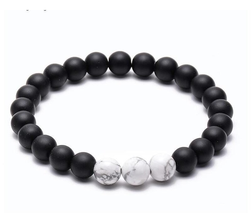 Pulsera Howlita Y Onix Mate