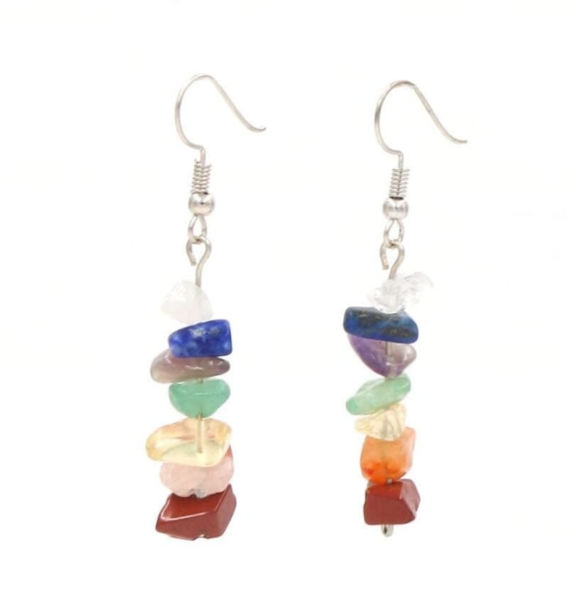 Aretes 7 Chakras Plata 925 Chips