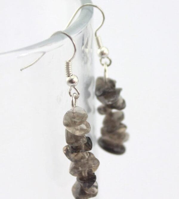 Aretes De Plata Con Piedra Chips - Image 3