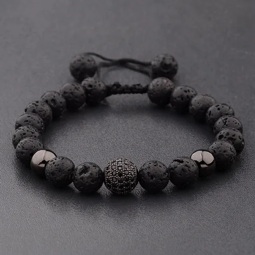 Pulsera Volcánica Separador Esfera Rodio - Image 7