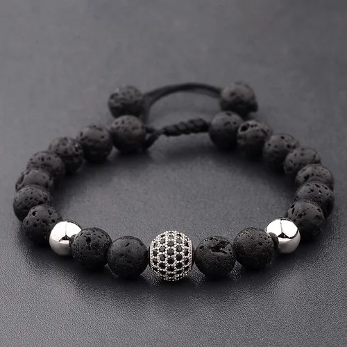 Pulsera Volcánica Separador Esfera Rodio - Image 2