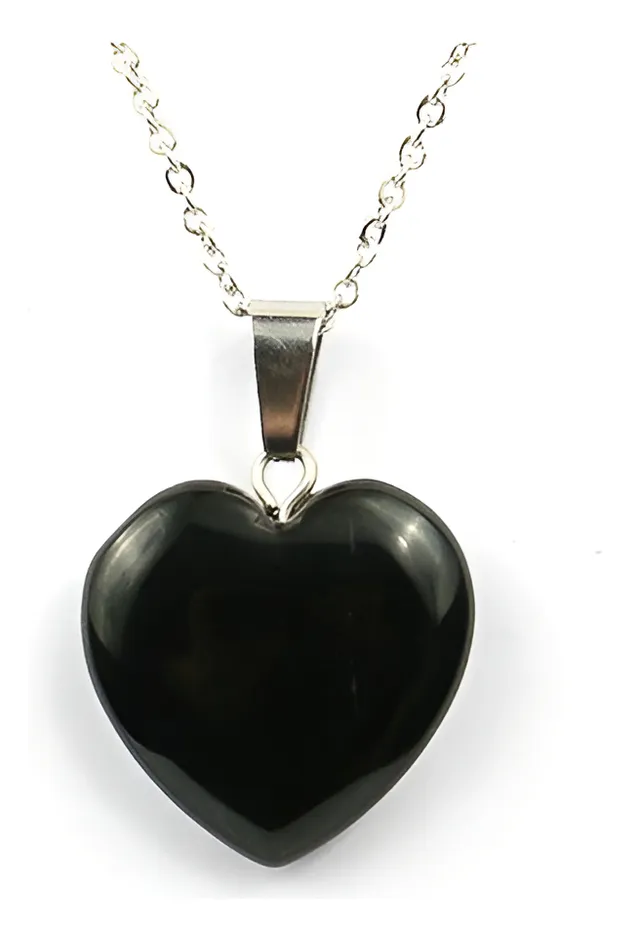 Collar Corazón Obsidiana Negra