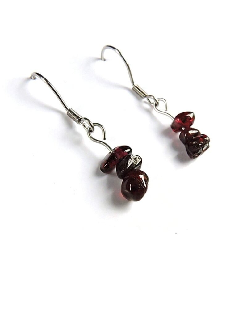Aretes En Plata Con Granate Chips