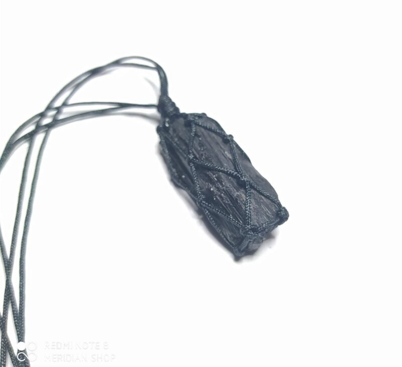 Set Pulsera + Collar Turmalina Negra Macrame - Image 3