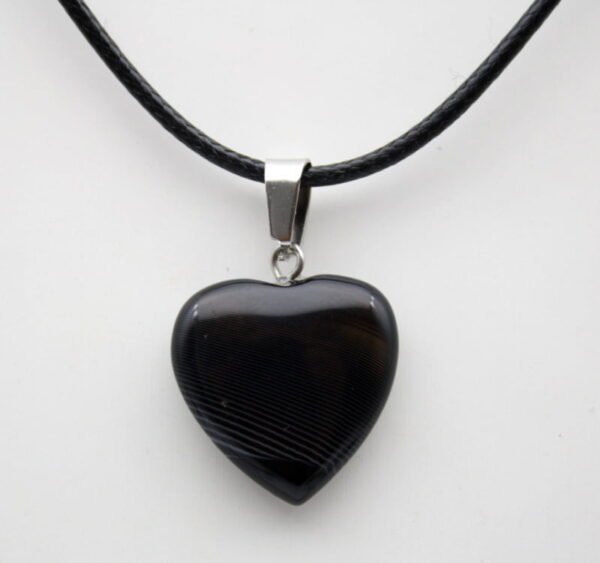 Collar Corazón Obsidiana Negra - Image 3