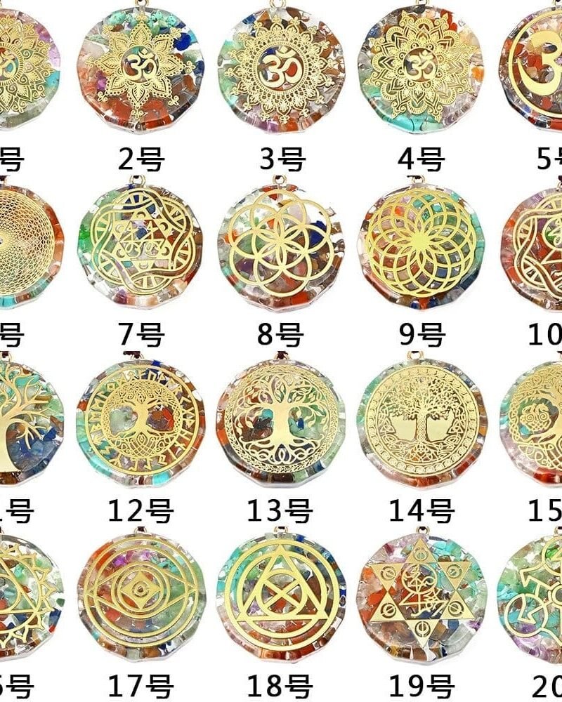 Collar Orgonita 7 chakras Om Árbol Geometría Sagrada