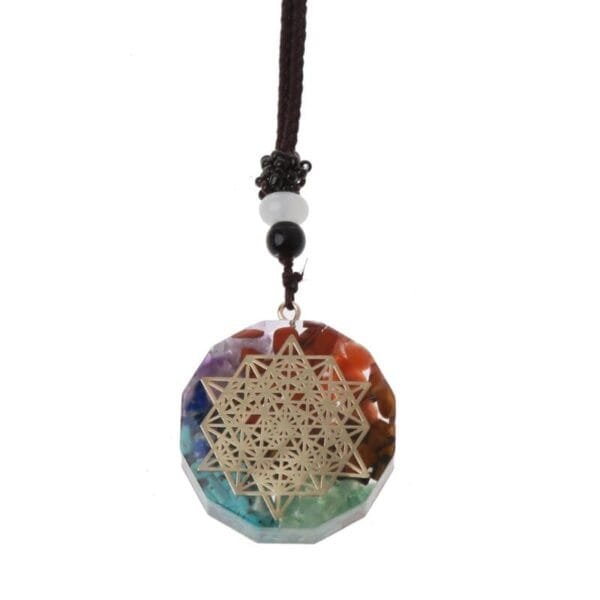 Collar Orgonita 7 chakras Circular Cubo Metatrón Estrella Sri Yantra - Image 16