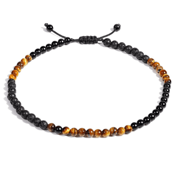 Tobillera Ojo De Tigre, Obsidiana, Volcánica