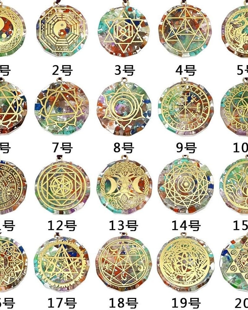 Collar Orgonita 7 chakras Geometría Sagrada Yin Yang