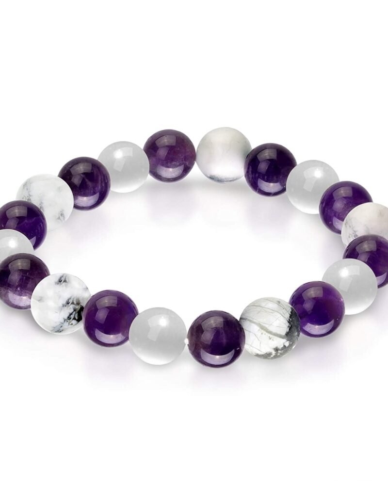 Pulsera Amatista Howlita Selenita