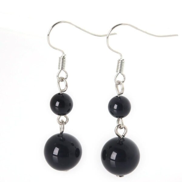 Aretes en plata con Turmalina Negra