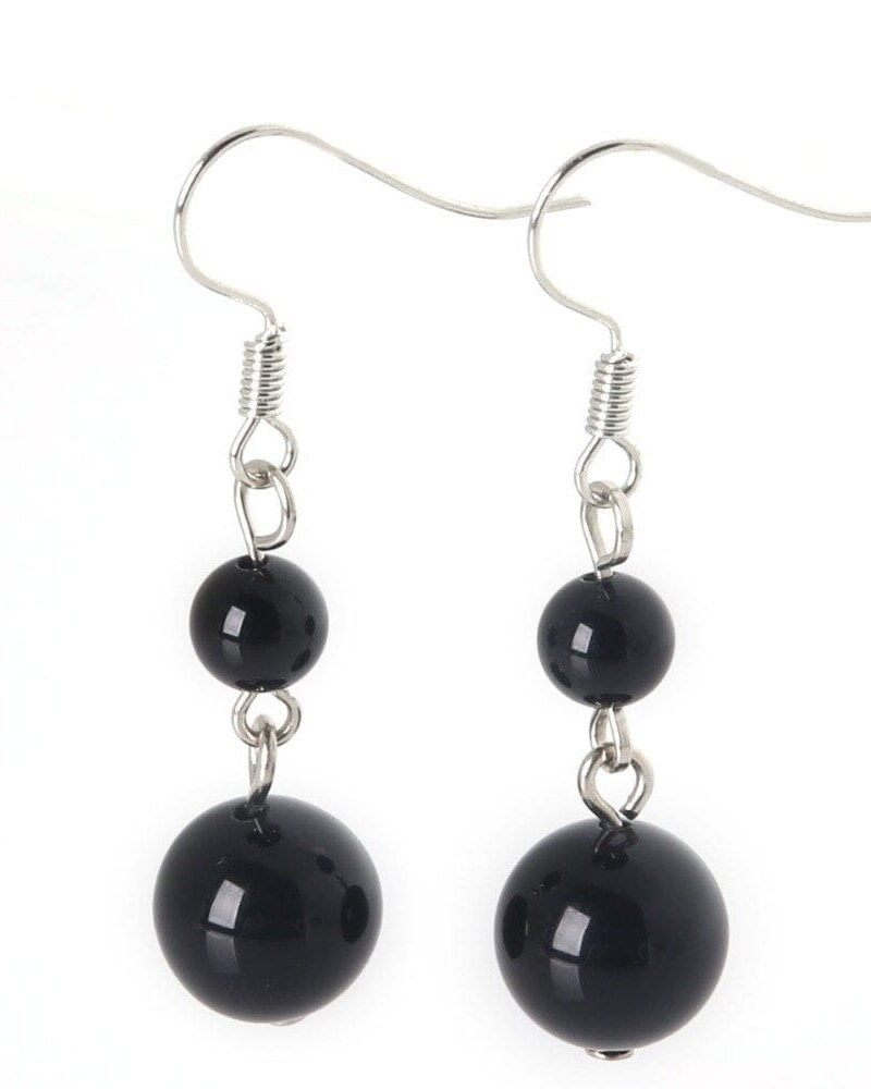 Aretes en plata con Turmalina Negra