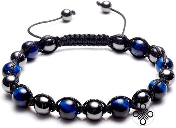 Pulsera Ojo de tigre azul y Hematite