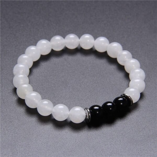 Pulsera Equilibrio Calma Cuarzo Blanco Ónix Negro Cornalina - Image 8