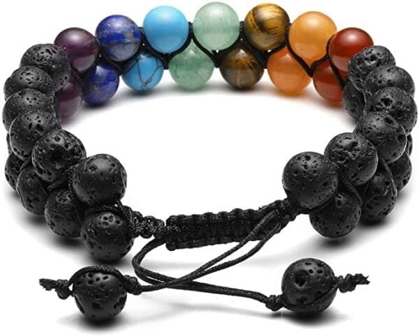 Pulsera 7 Chakras Volcánica 8mm Doble - Image 3