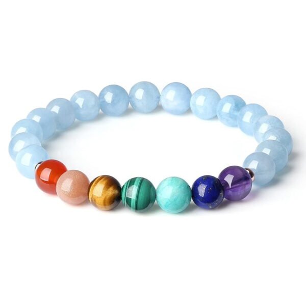 Pulsera 7 chakras Aguamarina