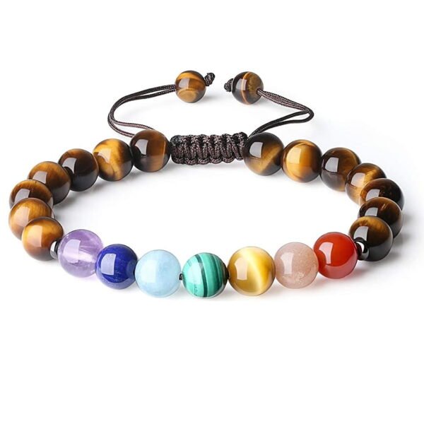 Pulsera 7 Chakras Ojo De Tigre