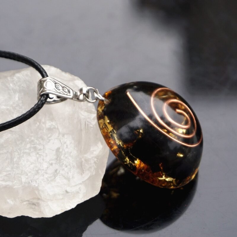Collar Orgonita Obsidiana Espiral Energético - Image 3