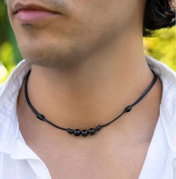 Collar Turmalina Negra Ajustable Unisex - Image 2