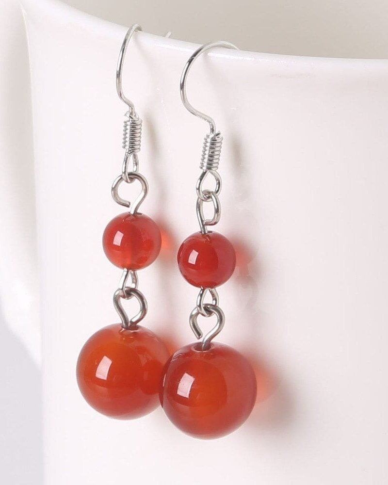 Aretes En Plata Con Cornalina