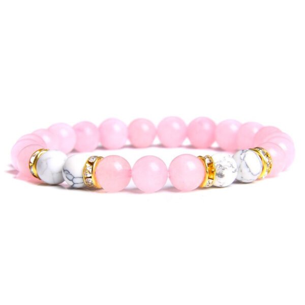 Pulsera Cuarzo Rosa Separador Howlita