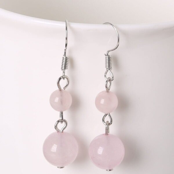 Aretes en plata con Cuarzo Rosa - Image 2