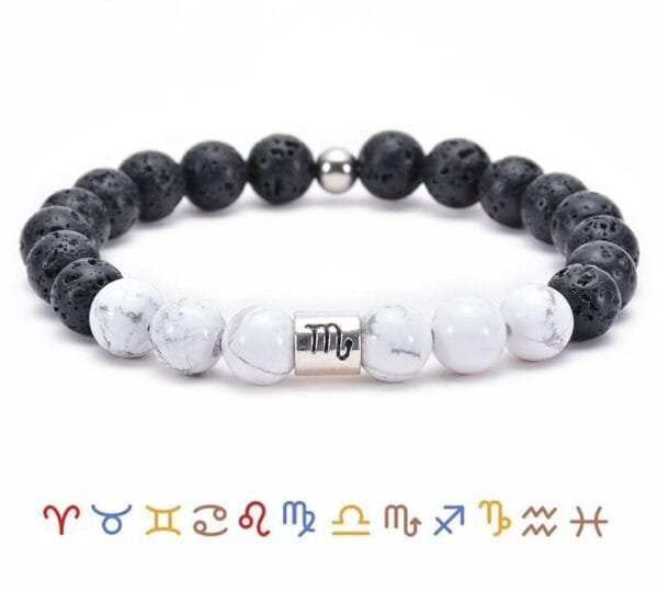 Pulsera Signo Zodiacal Volcánica y Howlita