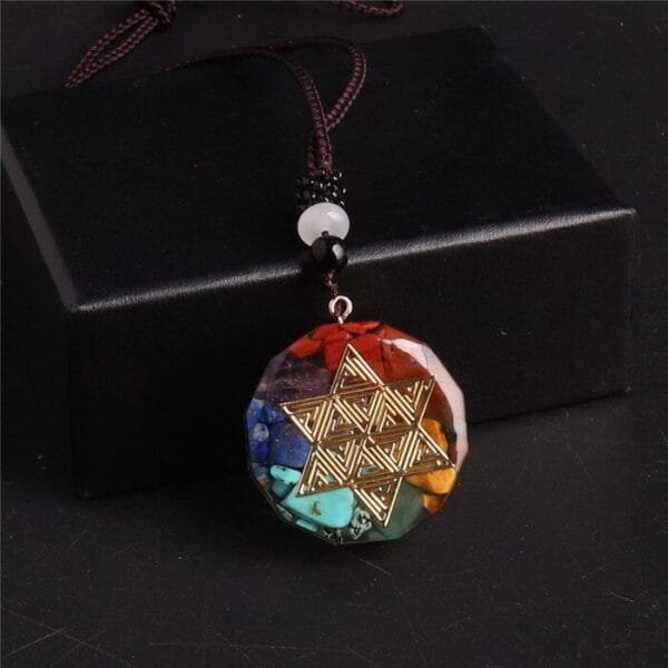 Collar Orgonita 7 chakras Circular Cubo Metatrón Estrella Sri Yantra - Image 10